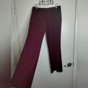 New York & Company (Size 8) Burgundy Wine Stretch Straight Leg Trouser Pants